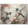 Kolibrie - Vogels - Bloemen - Planten tuinposter los doek klein -3d