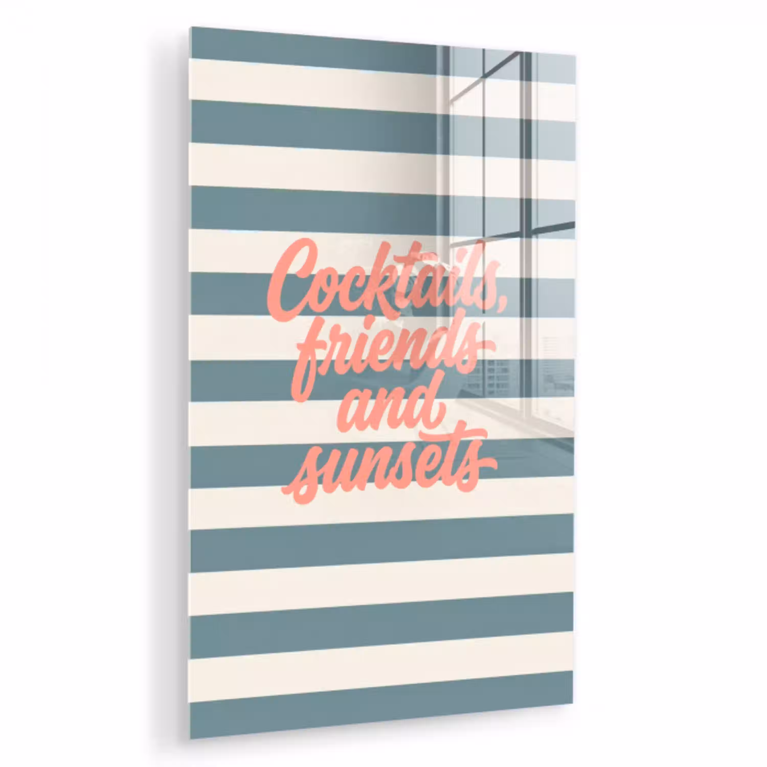 Cocktails - Strepen - Blauw - Koraal plexiglas 5mm klein -zzzproduct_nieuw
