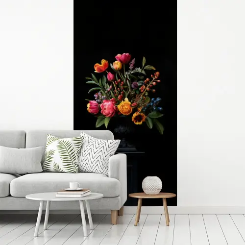 Tulpen - Bessen - Boeket - Vaas fotobehang vinyl groot -woonkamer