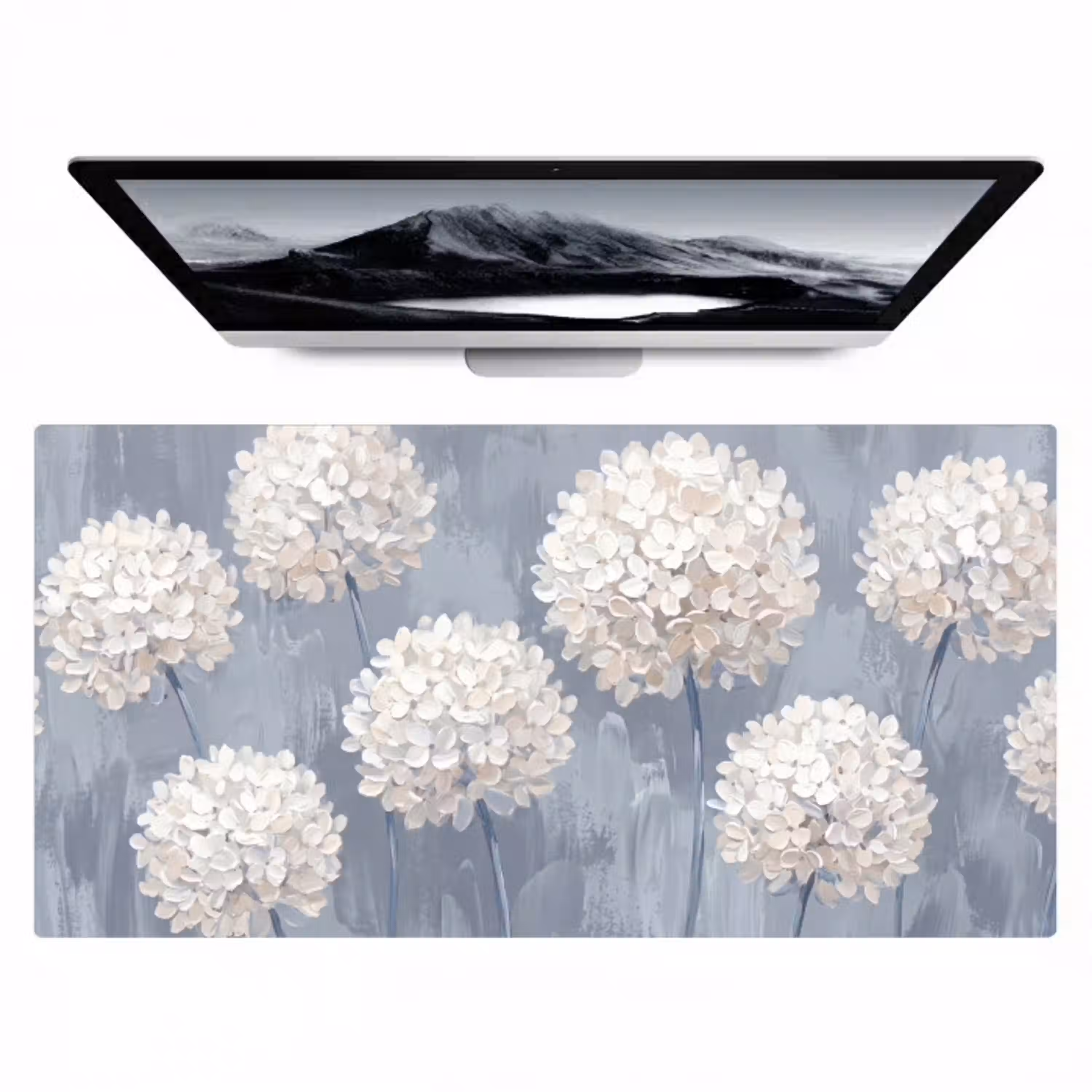 Bloemen - Illustratie - Blauw Muismat XXL klein -zzz3d