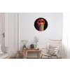 Lippen - Kleuren - Zwart Wandcirkel aluminium klein -woonkamer