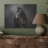 Portret - Paard - Zwart PET vilt klein -sfeer2