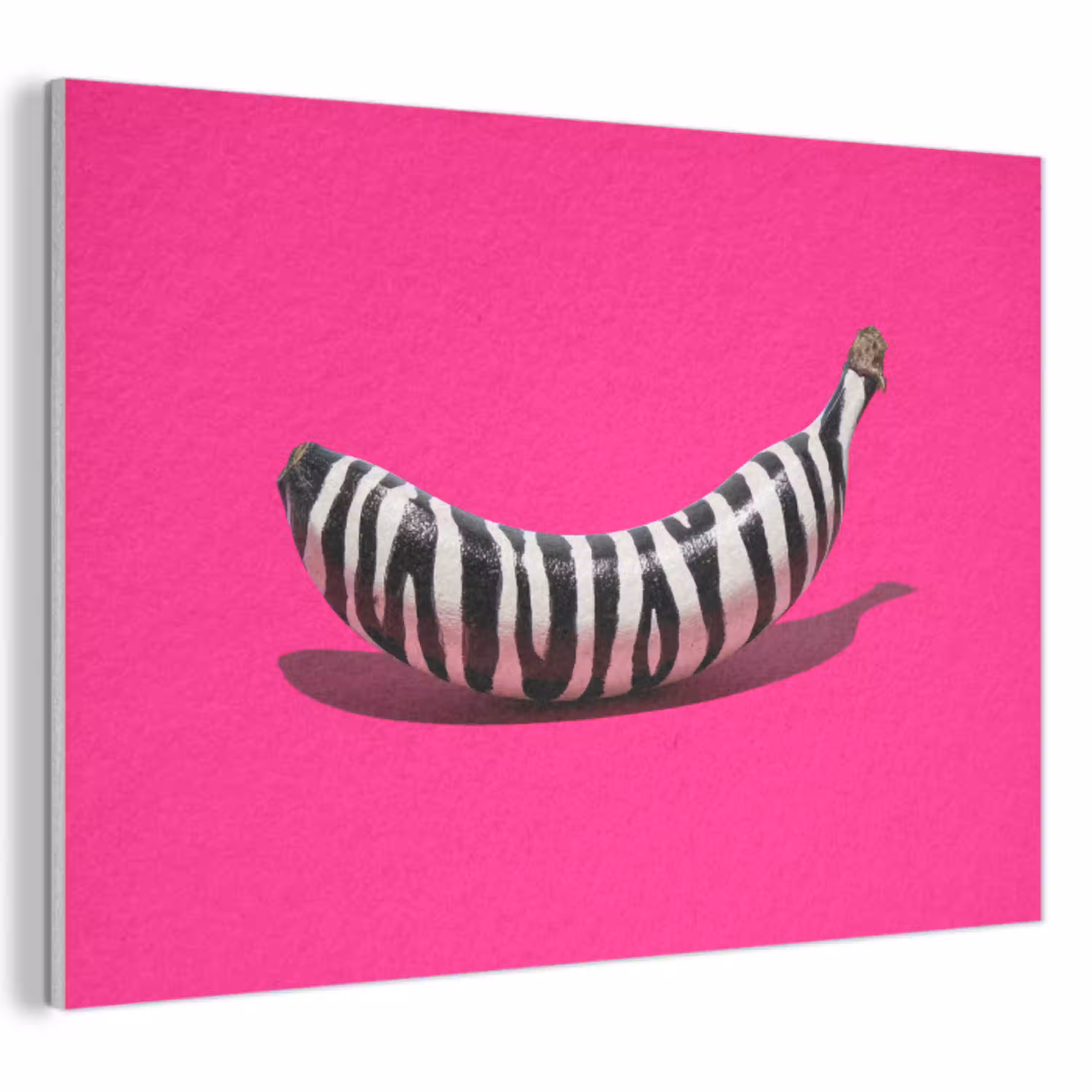 Banaan - Zebraprint - Roze PET vilt klein -3d