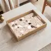 Licht - Roze - Terrazzo - Stenen Dienblad Rechthoek middel -sfeer1