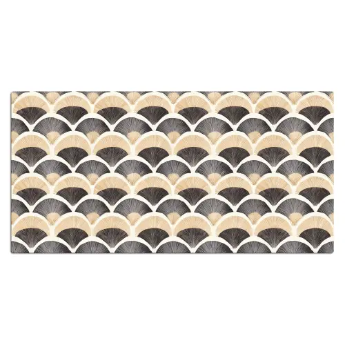 Waaier - Patroon - Zwart - Beige Muismat XXL klein 681 -3d_leeg