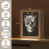 Bloemen - Schedel - Kleurrijk Light Box met kabel (Tafellamp) klein -USP_NL