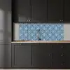 Tegel - Patroon - Blauw - Wit keuken achterwand 2 middel 871 -sfeer1