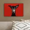 Windhond - Minimalistisch - Rood canvas 2cm klein -sfeer3