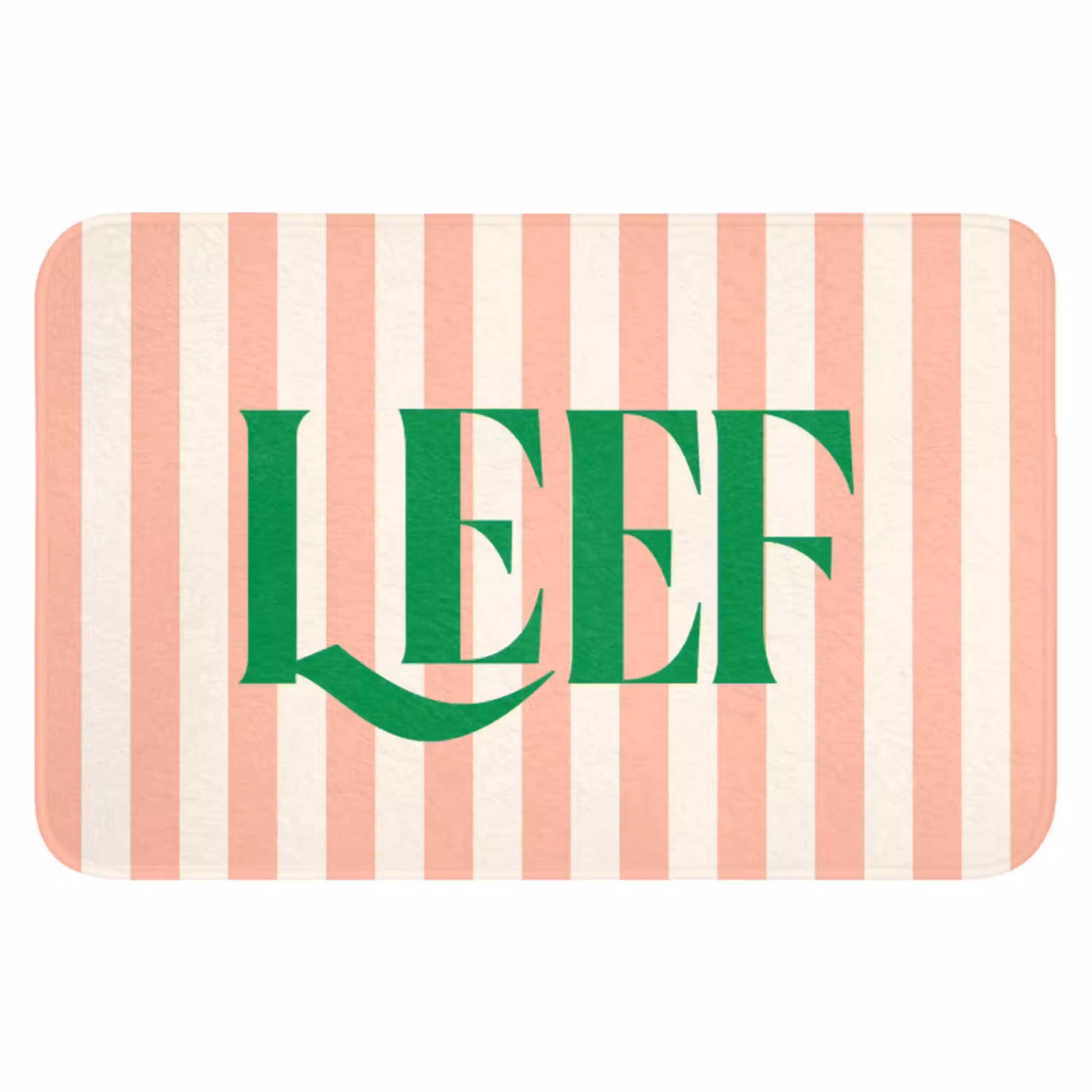 Zachtroze - Groen - Strepen - Leef WCmat klein -3d