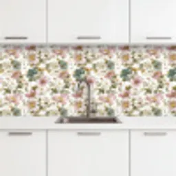 Bloemen - Patroon - Pastel keuken achterwand 2 middel 871 -3d