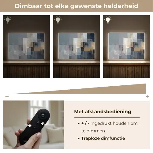 Rechthoeken - Abstract - Blauw Light Box met batterij (Wandlamp) middel -USP_dimbaarNL