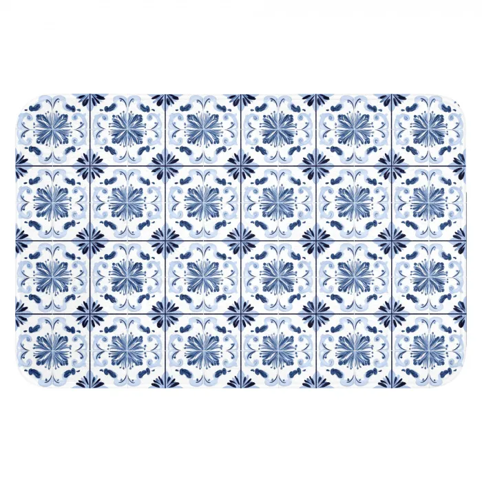 Patroon - Tegel - Blauw WCmat klein 1009 -3d