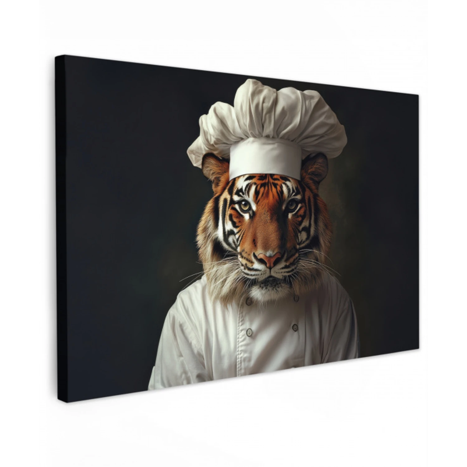 Tijger - Kokskleding - Bruin Tuinposter op houten frame 2 cm dik klein -3d