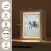 Doorkijk - Paarden - Winter - Dieren - Natuur - Wit Light Box met kabel (Tafellamp) klein -USP_NL
