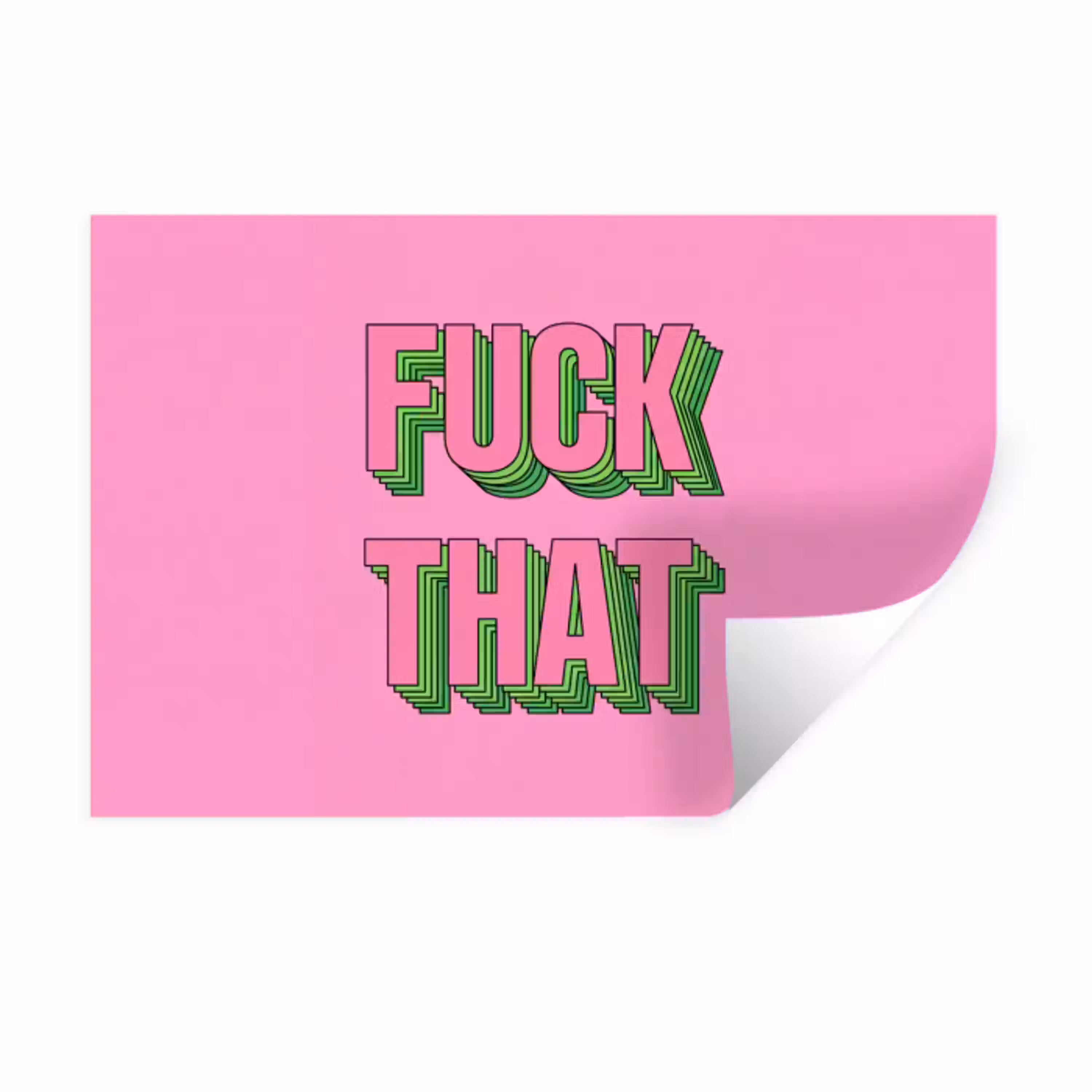 Tekst - Bold - Roze Muursticker klein -3d