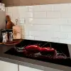 Kersen - Rood - Fruit - Water - Zwart Inductie beschermer vinyl 3mm klein -sfeer3