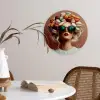 Vrouw - Macarons - Bril Wandcirkel kunststof plaat 5mm dik klein -sfeer4