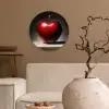 Apple - Hart - Rood Wandcirkel plexiglas klein -sfeer1