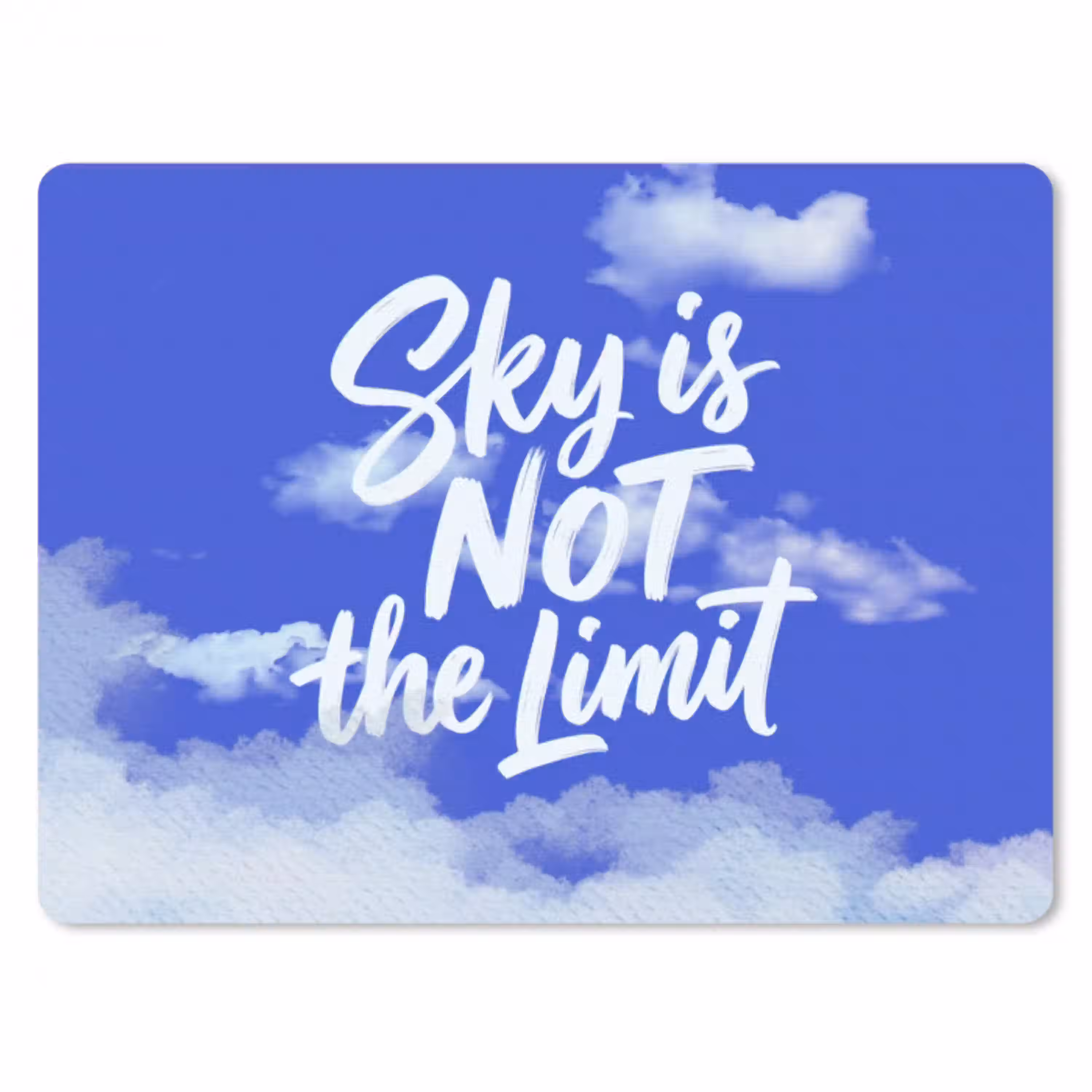 Sky is not the limit - Blauwe lucht - Wolken muismat rubber klein -3d