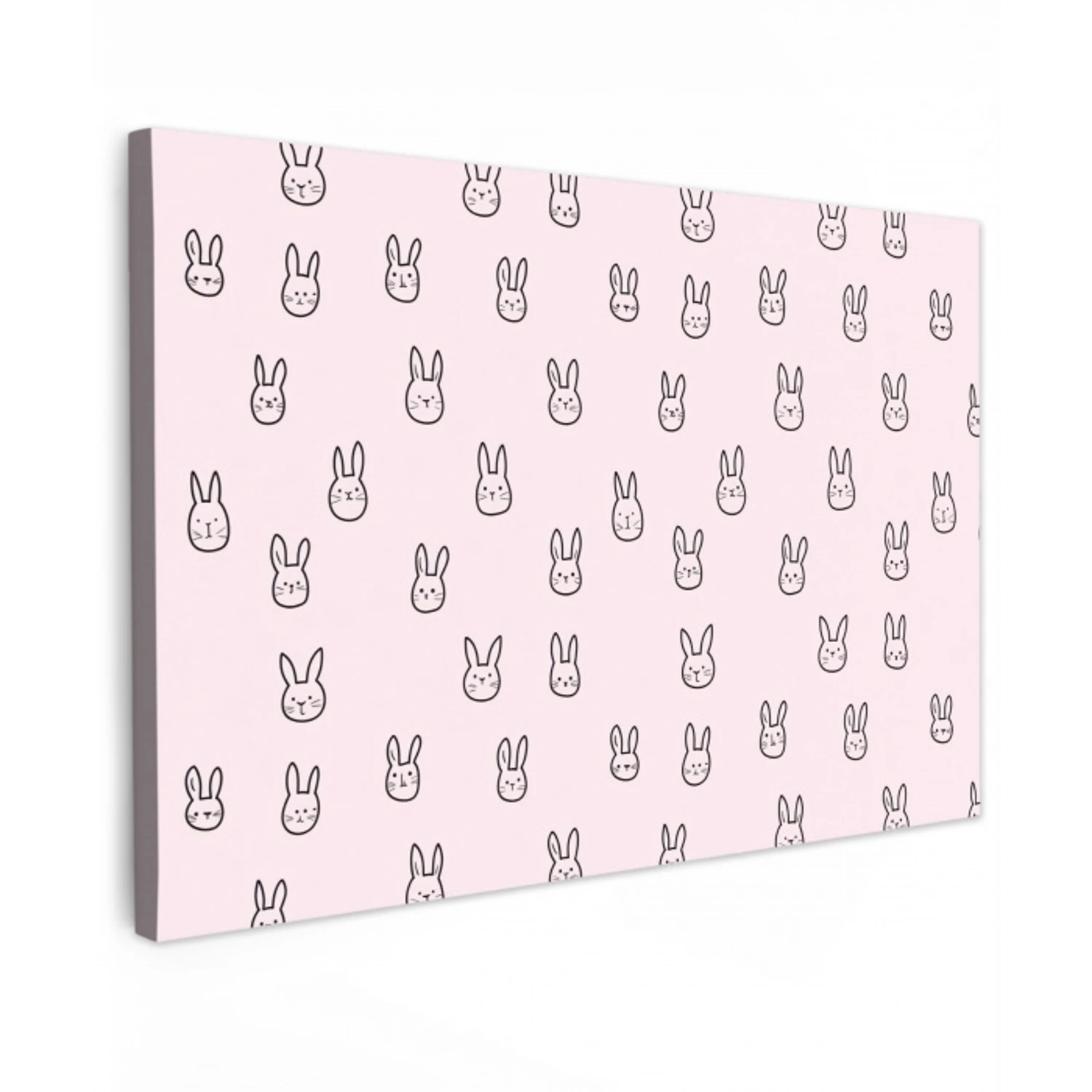 Konijnen - Minimalistisch - Roze canvas 2cm klein 34 -z3d