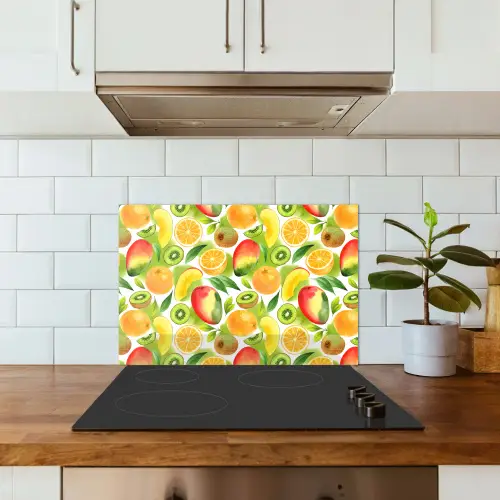 Kiwi - Sinasappel - Mango - Perzik keuken achterwand spatscherm klein 900 -sfeer2
