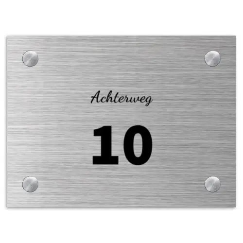 Metaal - Klassiek Naambord Rechthoek middel -3d