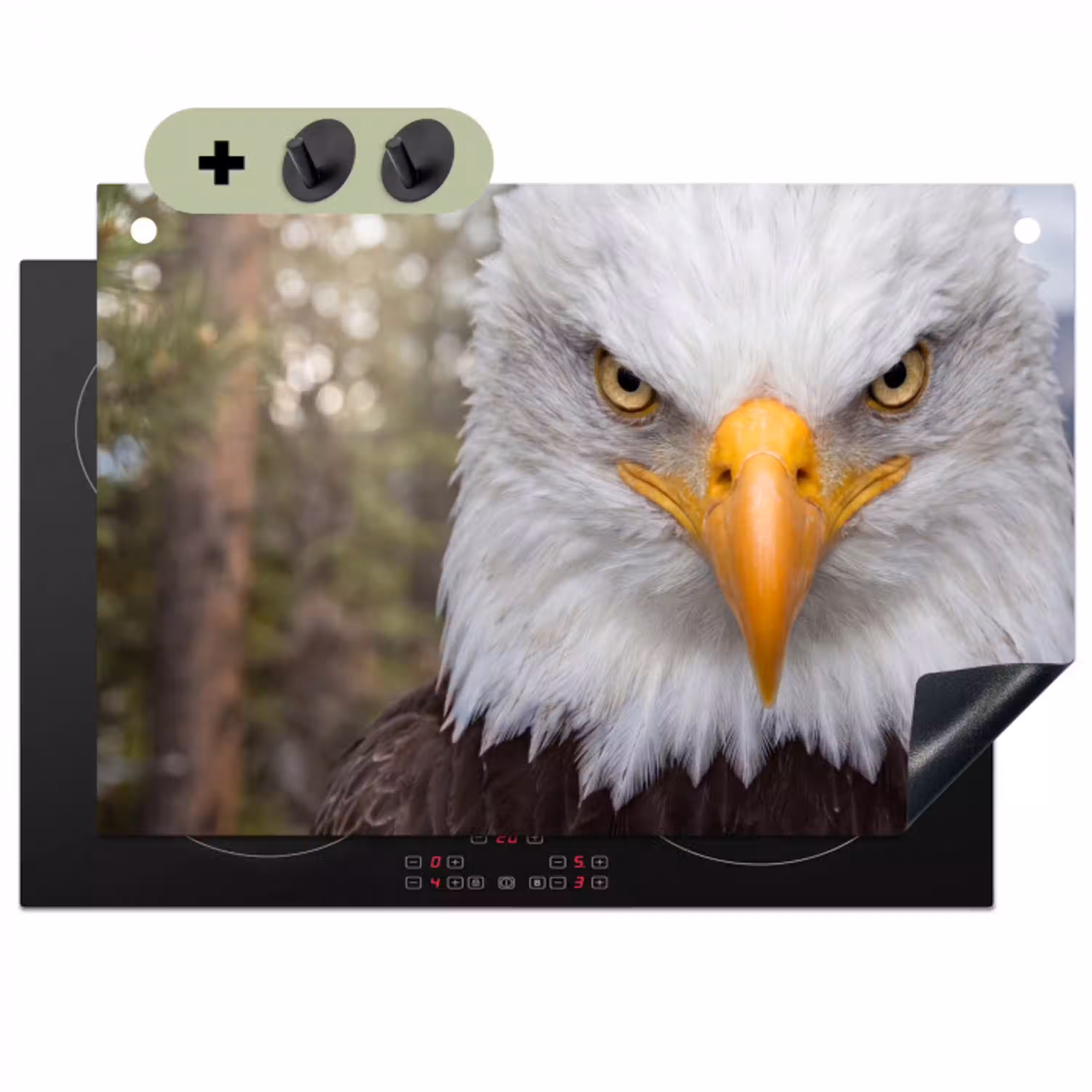 Amerikaans - Zeearend - Portret - Geel Inductie beschemer met haakjes klein -3d