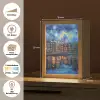 Grachten Amsterdam - Huizen - Stad - Kleurrijk Light Box met kabel (Tafellamp) klein -USP_websiteoverzichtDE
