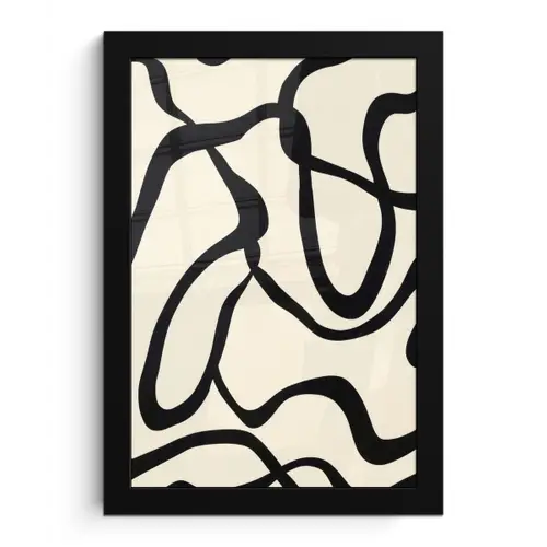 Abstract - Lijnen - Modern - Beige fotolijst zwart zonder passe partout klein -3d