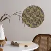 Bruin - Groen - Bloemen Wandcirkel behangsticker klein 186 -sfeer3
