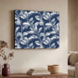 Botanisch - Patroon - Blauw Textielframe zwart klein 947 -sfeer3