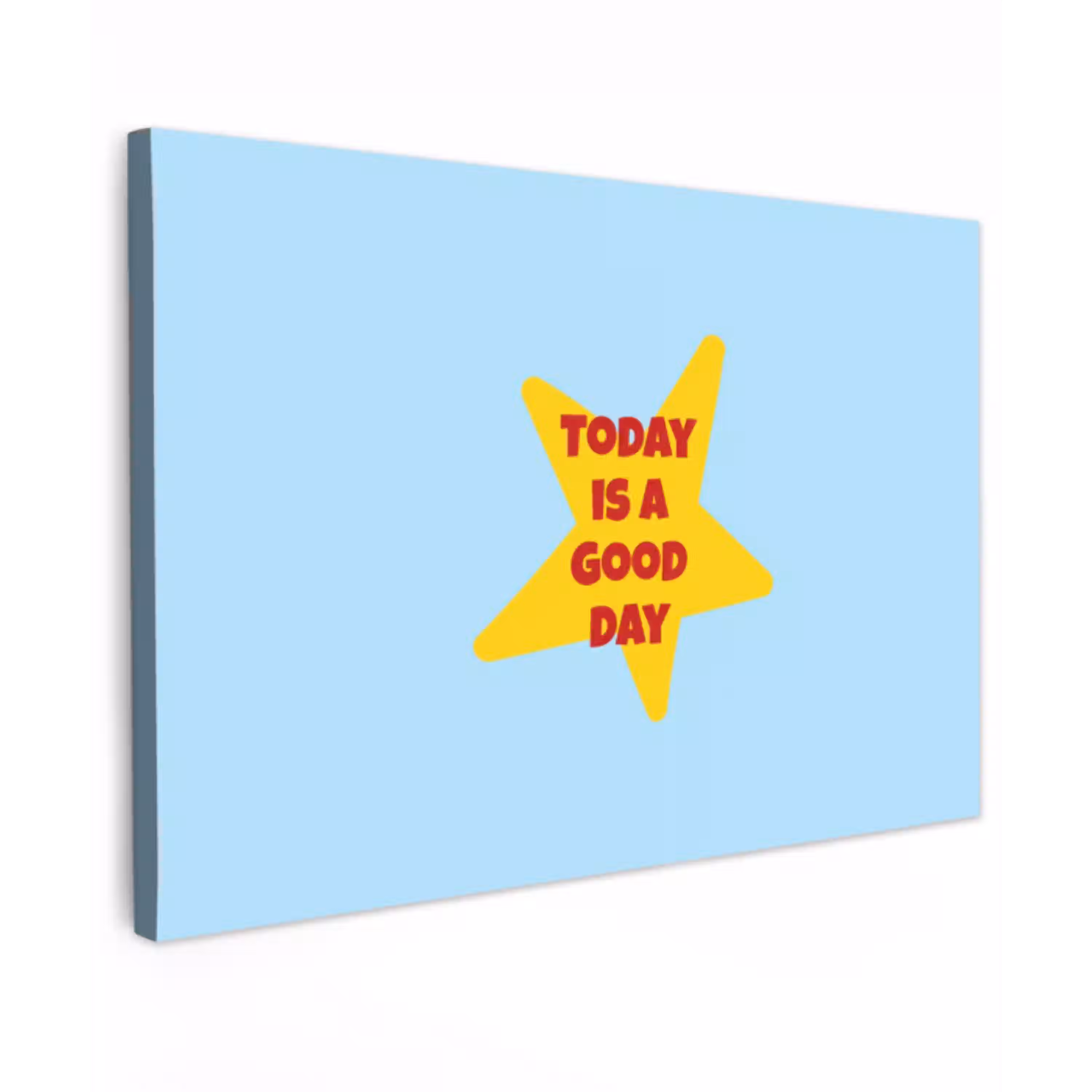 Ster - Today is a good day - Blauw canvas 2cm klein -z3d