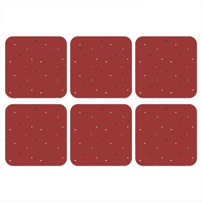 Patroon - Stippen - Rood onderzetter kurk middel 366 -3d