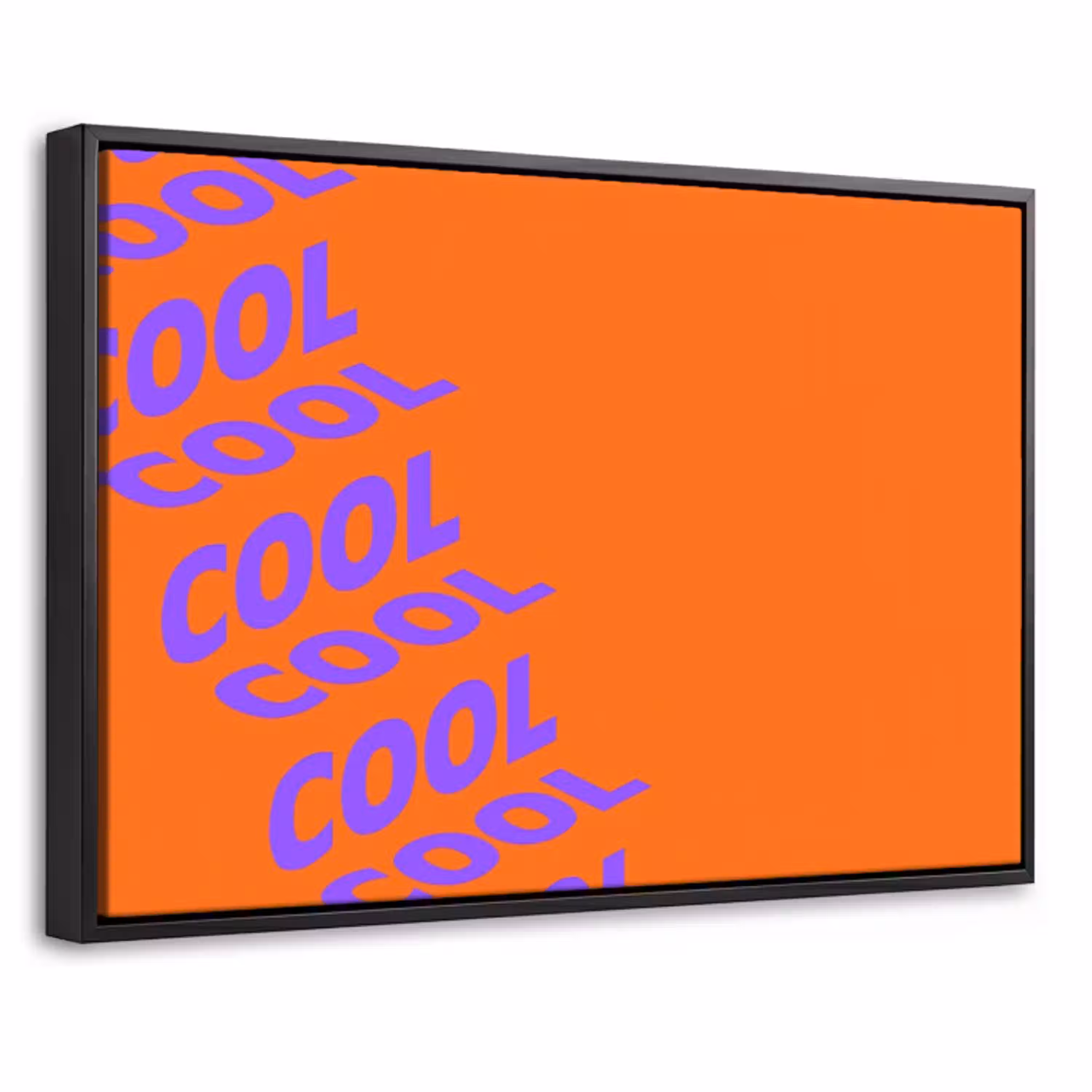 Cool - Paars - Oranje Canvas met baklijst klein -threedimensional_3d_global