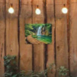 Boswaterval met Houten Pad tuinposter los doek klein -sfeer1