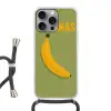 Banaan - Minimalistisch - Geel Hoesje iPhone 16 Pro Max met koord klein -3d
