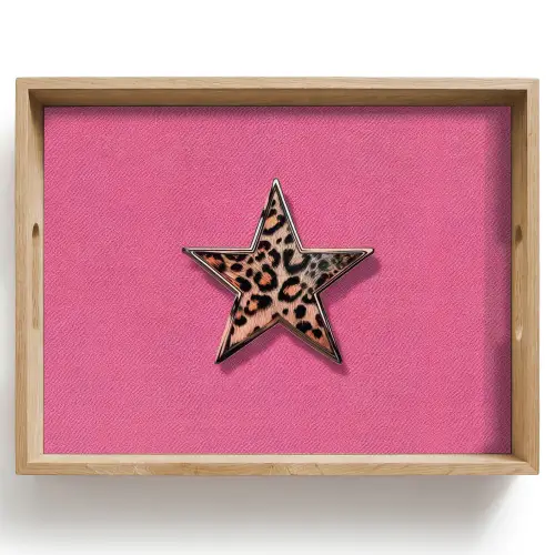 Ster - Luipaard - Print - Roze Dienblad Rechthoek middel -z3d_shopping