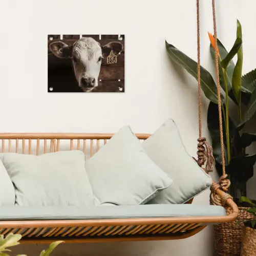 Kalf - Oormerk - Houten stal tuinposter los doek klein -sfeer7
