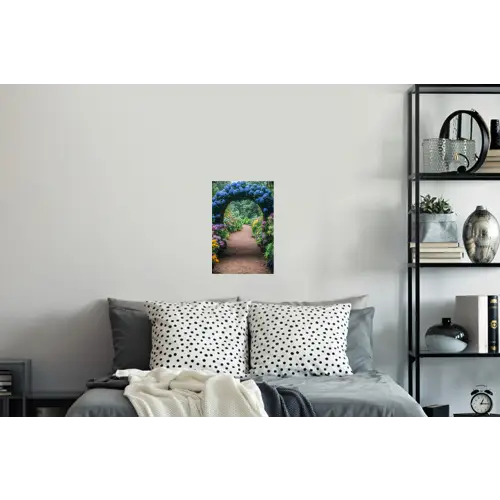 Doorkijk - Bloemen - Hortensia - Pad Muursticker klein -slaapkamer