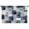 Patroon - Blauw - Vierkanten Wandkleed katoen middel -zz3d