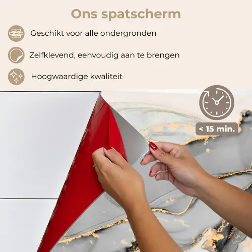 Marmer - Goud - Grijs keuken achterwand spatscherm klein -spatscherm_NL