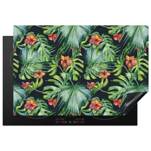 Tropical - Bloemen - Bladeren - Jungle Inductie beschermer vinyl 3mm klein -3d