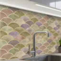 Zacht - Goud - Kleurrijk keuken achterwand 2 middel 865 -zzzz3d_schuin
