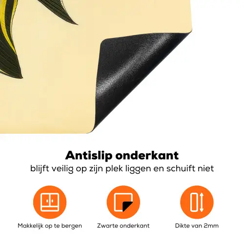Vis - Sierlijk - Rugvin - Geel Inductie beschermer vinyl 3mm klein -zzzzzzz-td-onderkant
