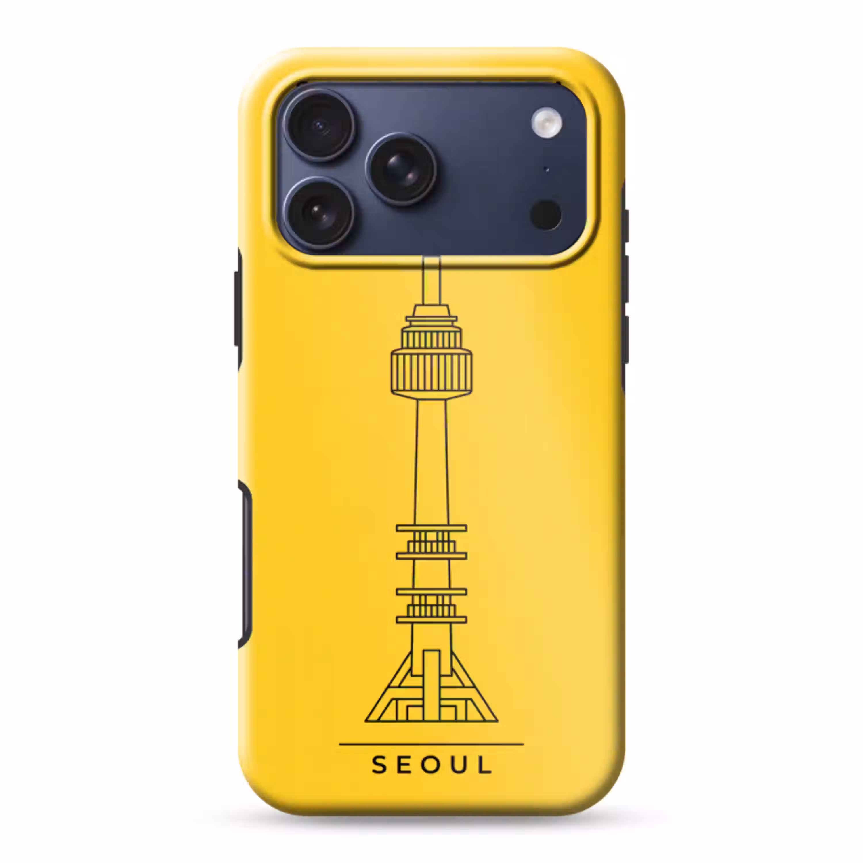Toren - Seoul - Architectuur - Minimalistisch - Geel Toughcase MagSafe Apple iPhone 17 Pro Max klein -3d