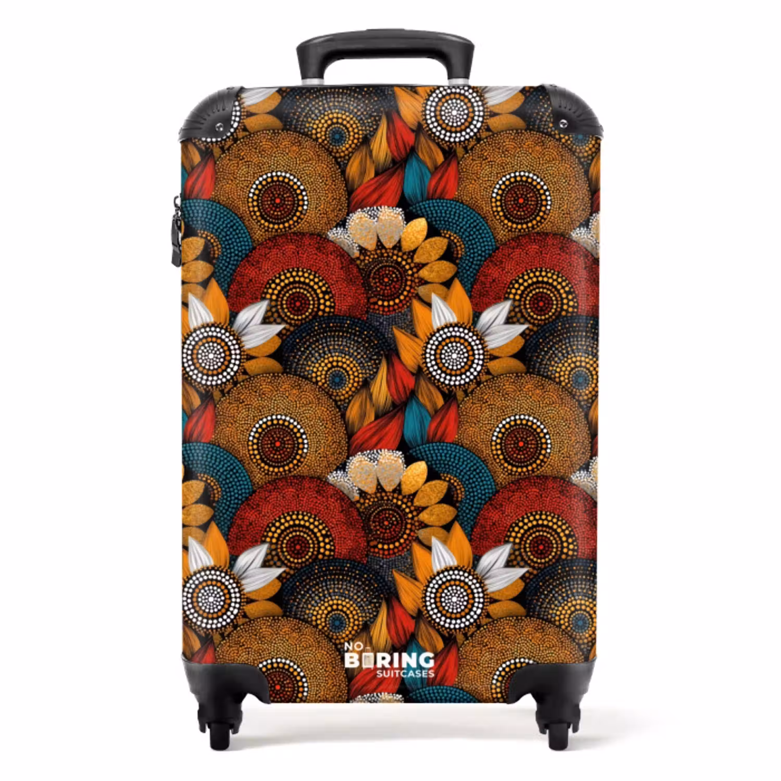 Kleurrijk - Aboriginal - Dot Painting - Botanisch - Patroon NBS - Handbagage koffer - Volwassenen Unisex middel -productfoto_recht