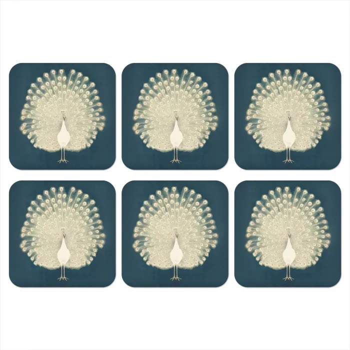 Vogel - Blauw - Vintage onderzetter kurk middel -3d