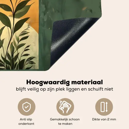 Plant - Bloemen - Wit Inductie beschemer met haakjes klein -ky-onderkant-nl