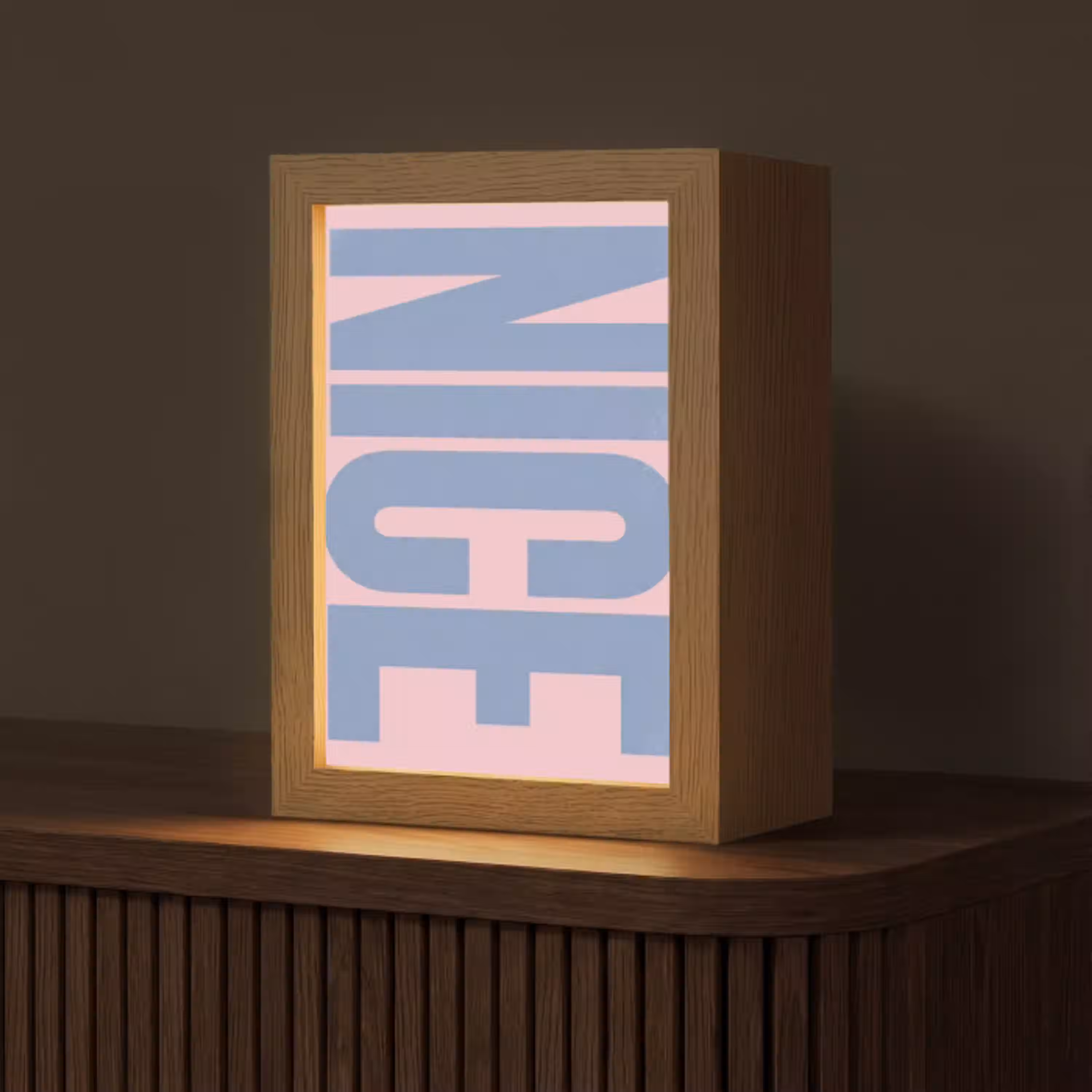 Nice - Paars - Roze Light Box met kabel (Tafellamp) klein -z3d_website