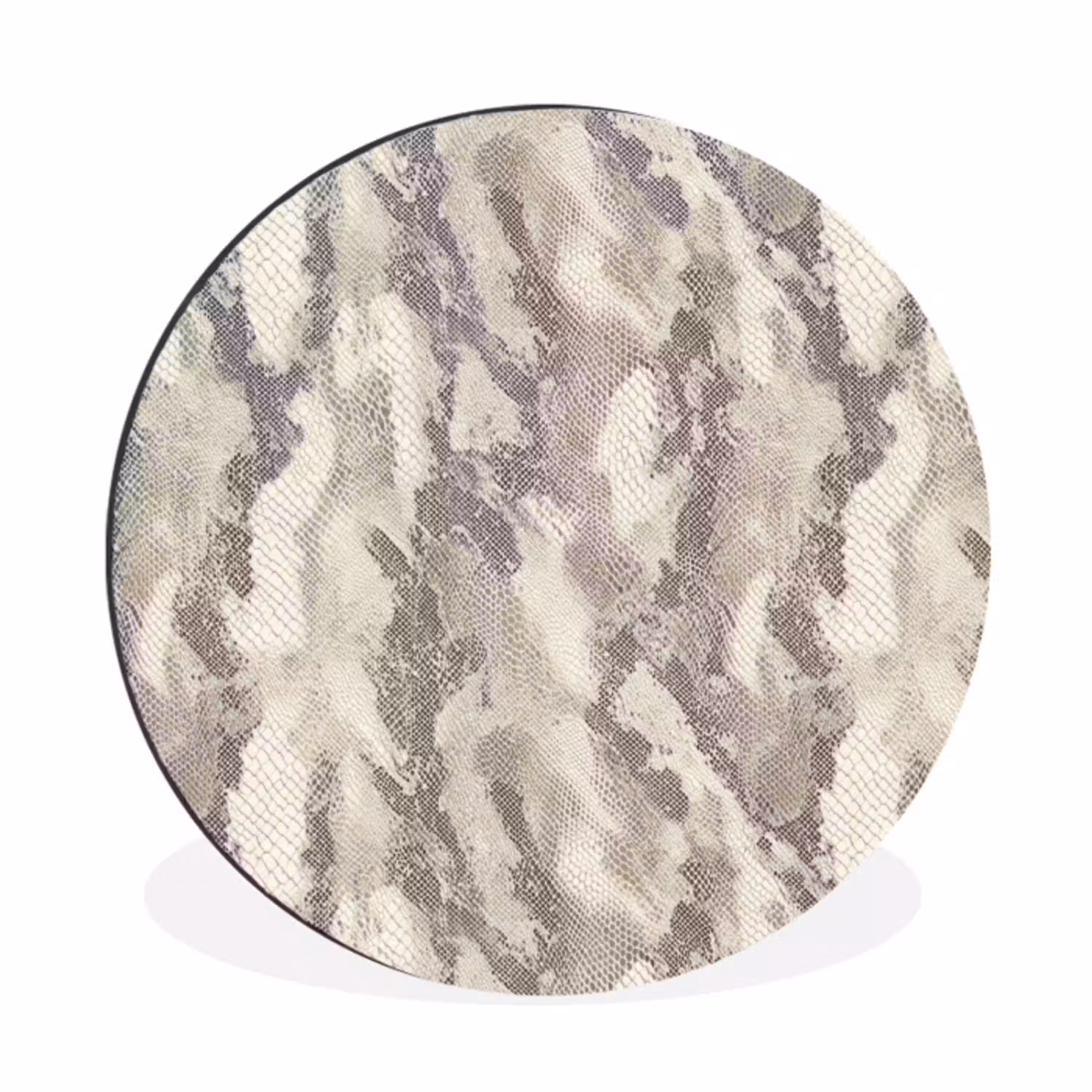 Slang - Patroon - Taupe Wandcirkel aluminium klein 190 -3d